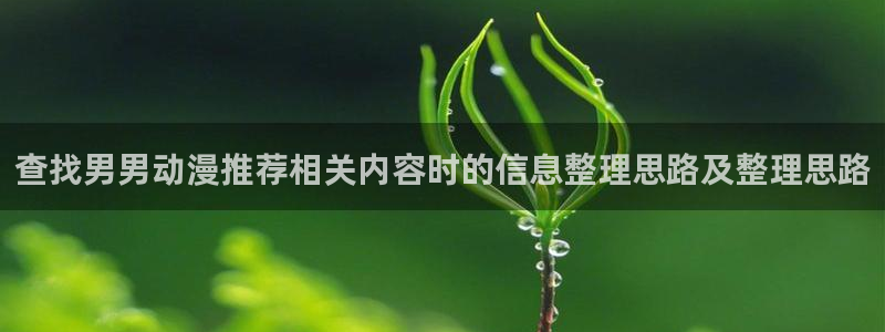动漫之家官网:查找男男动漫推荐相关内容时的信息整理思路及整理思路配图